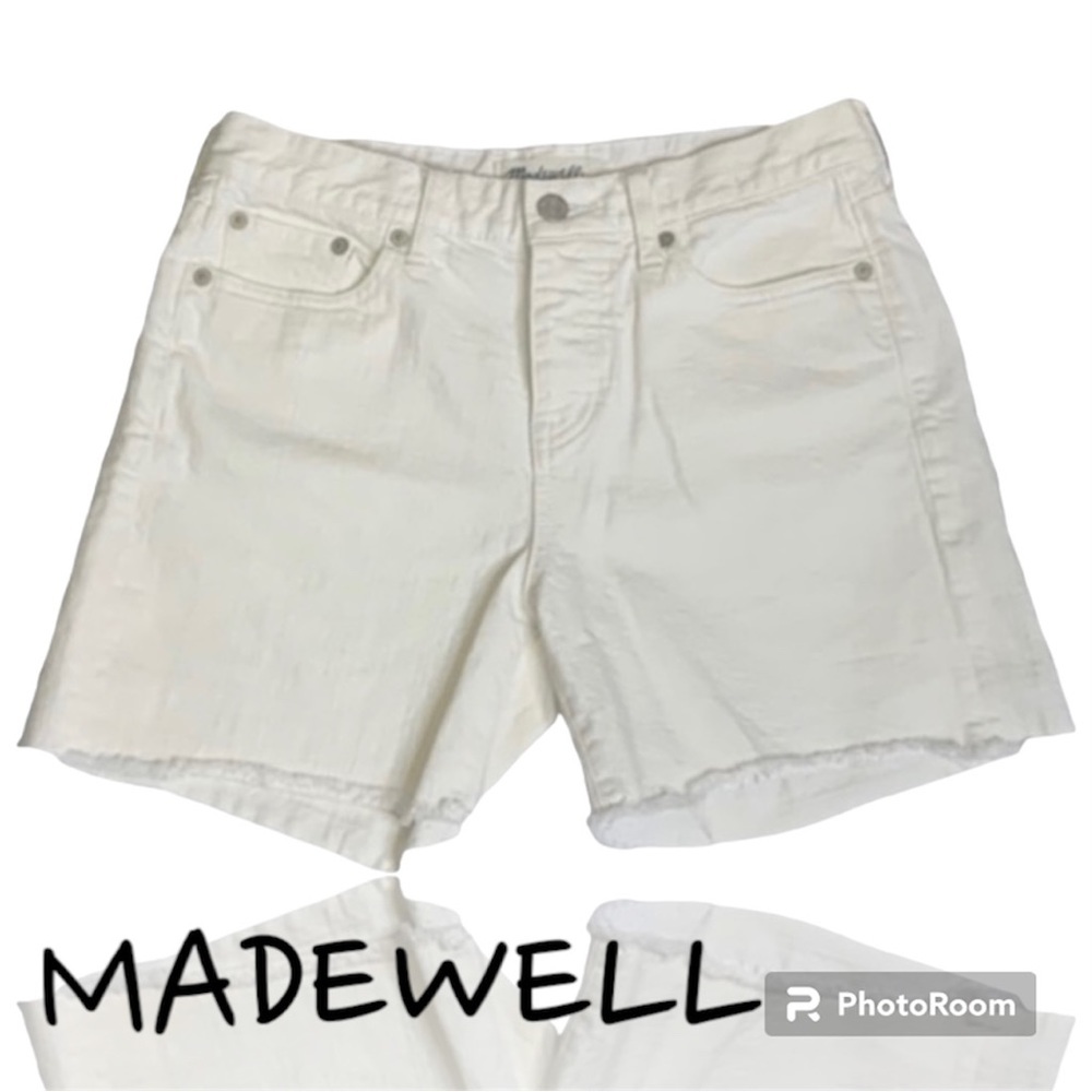Madewell Button Fly Bermuda Shorts  Tile White Size 24